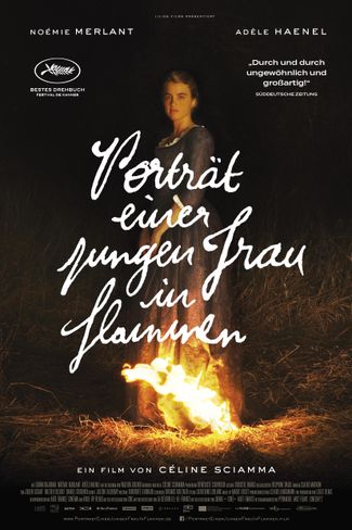 Poster zu Porträt einer jungen Frau in Flammen