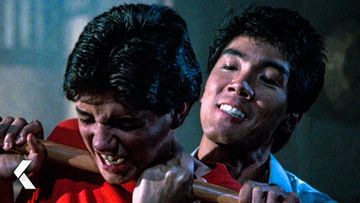 Image of Mr. Miyagi Saves Daniel Beats Chozen And His Crew Scene - The Karate Kid Part 2 (1986)