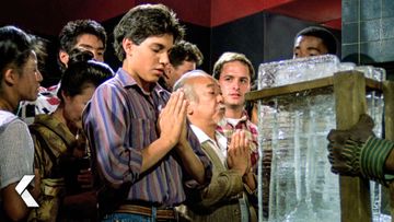 Image of Daniel Breaks Ice Blocks Scene - The Karate Kid Part 2 (1986)
