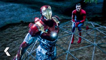 Image of Iron Man Saves Peter Parker From Drowing - Spider-Man: Homecoming | Tom Holland, Robert Downey Jr.