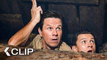 Image of Nate and Sully Acting Like they’re in a PlayStation Stealth Level - UNCHARTED Clip | Tom Holland