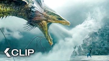 Image of Aang and Katara vs. Giant Sea Dragon Fight Scene - AVATAR: THE LAST AIRBENDER Season 2