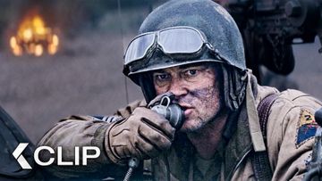 Image of Char Américain contre mitrailleuses Allemandes - FURY Clip (2014) Brad Pitt, Shia LaBeauf
