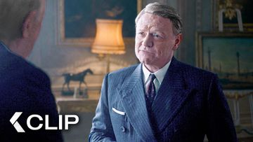 Image of King George Embraces Churchill as Prime Minister - THE CROWN Clip | Claire Foy