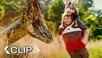 Image of A Pig on His Back Makes Jack Black the Perfect Distraction - ANACONDA Clip (2025) Paul Rudd