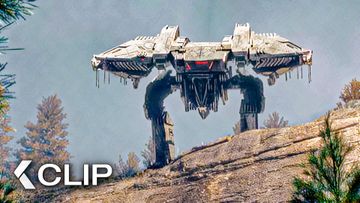 Image of Giant Mech Hunts Soldier Squad Scene - WAR MACHINE