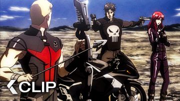 Image of Iron Man and Punisher vs. Black Widow and Hawkeye - IRON MAN: Rise of Technovore Clip