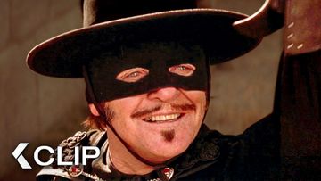 Image of “A Small Memento of Mexico” - Zorro Leaves His Mark - THE MASK OF ZORRO Clip | Anthony Hopkins