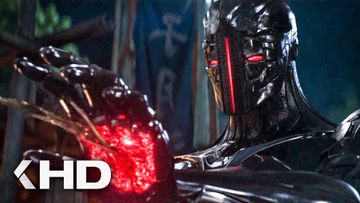Image of Iron Man Like Robot Fights Alien! Scene - ALIENOID (2022)