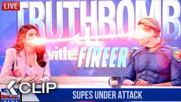 Image of Homelander Lasers Victoria Neuman And Exposes Her - THE BOYS Clip | Antony Starr