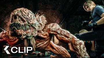 Image of Licker Trap Leon and Jill Beneath the Prison - RESIDENT EVIL: Death Island Clip