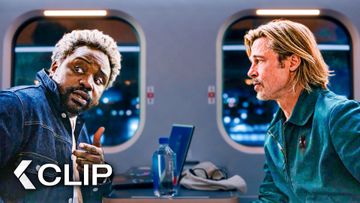 Image of Annoyed Passenger Shushes Them Mid-Fight - BULLET TRAIN Clip | Brad Pitt, Brian Tyree Henry