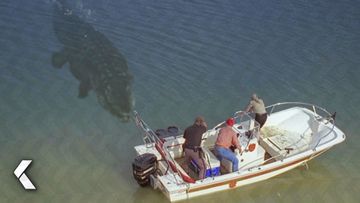 Image of A Massive Croc Attacks The Boat - Lake Placid 2