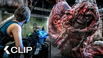Image of Chris, Leon and Jill DESTROY a Giant Mutant - RESIDENT EVIL: Death Island Clip