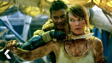 Image of Hunter vs. Artemis Fight Scene - Monster Hunter (2020) Milla Jovovich, Tony Jaa