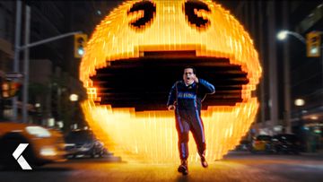 Image of Pac-Man Goes Mad and Attacks the City - Pixels | Adam Sandler, Kevin James