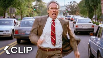 Image of Clint Eastwood Chases the President’s Assassin Through Traffic - IN THE LINE OF FIRE Clip