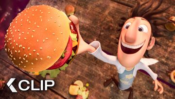 Bild zu Grâce à la machine de Flint, il pleut des hamburgers - TEMPÊTE DE BOULETTES GÉANTES Clip