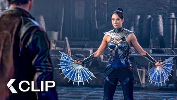 Image of Johnny Cage vs. Kitana Fight Scene - MORTAL KOMBAT 2