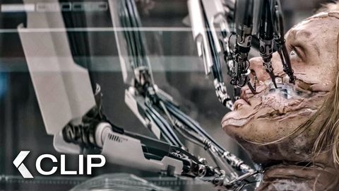 Image of Weyland-Yutani Synth Gets Repaired Scene - PREDATOR: BADLANDS