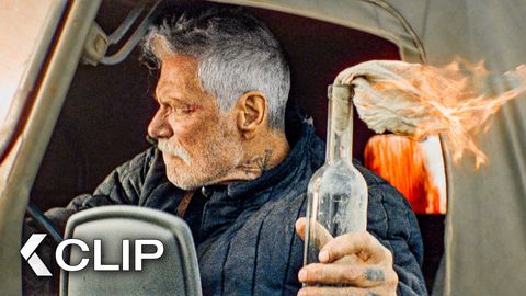 Image of Stephen Lang’s Molotov Ignites the Truck Motorcycle Chase - SISU 2: ROAD TO REVENGE (2025) Clip
