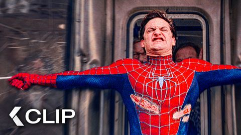 Image of Spider-Man Saves an Entire Train Alone - SPIDER-MAN 2 Clip | Tobey Maguire